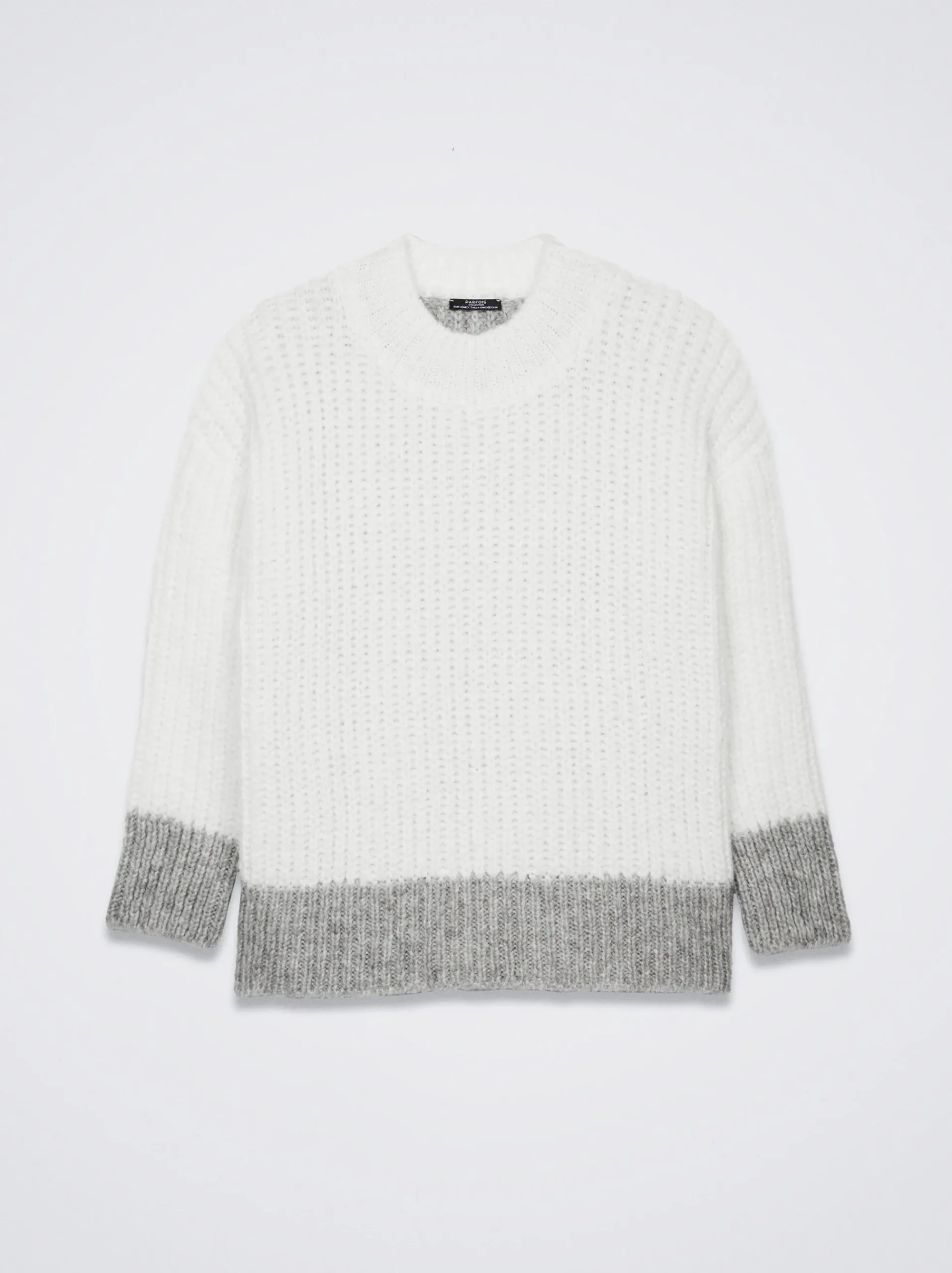 Knit Sweater With Color Block|Parfois Clearance