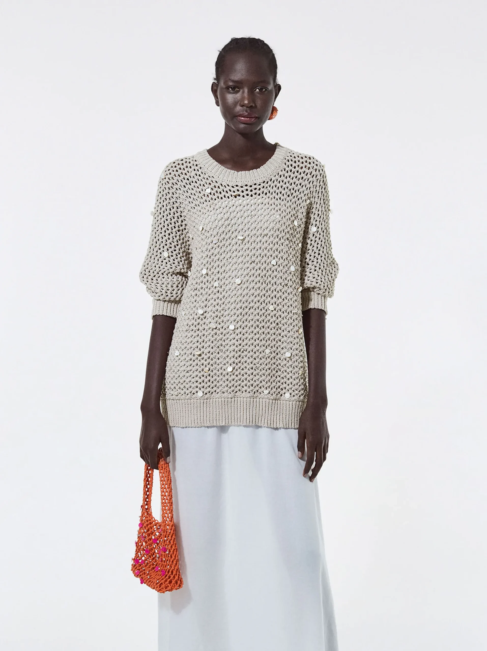 Knit Sweater With Sequins|Parfois Clearance