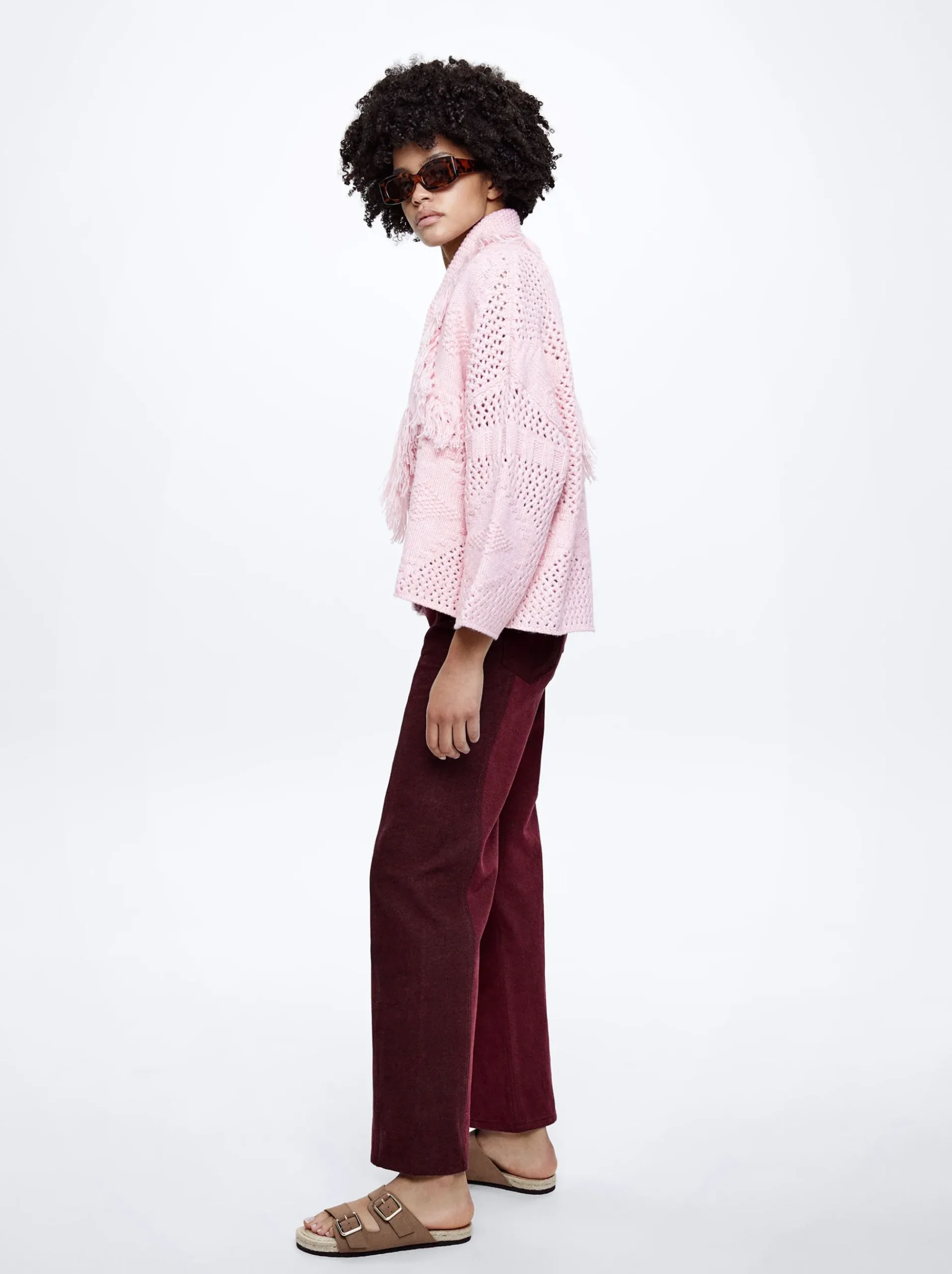 Knitted Cardigan With Fringes|Parfois Clearance
