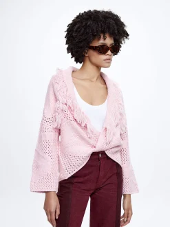 Knitted Cardigan With Fringes|Parfois Clearance