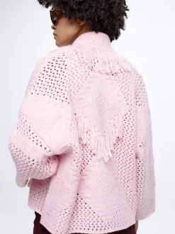 Knitted Cardigan With Fringes|Parfois Clearance