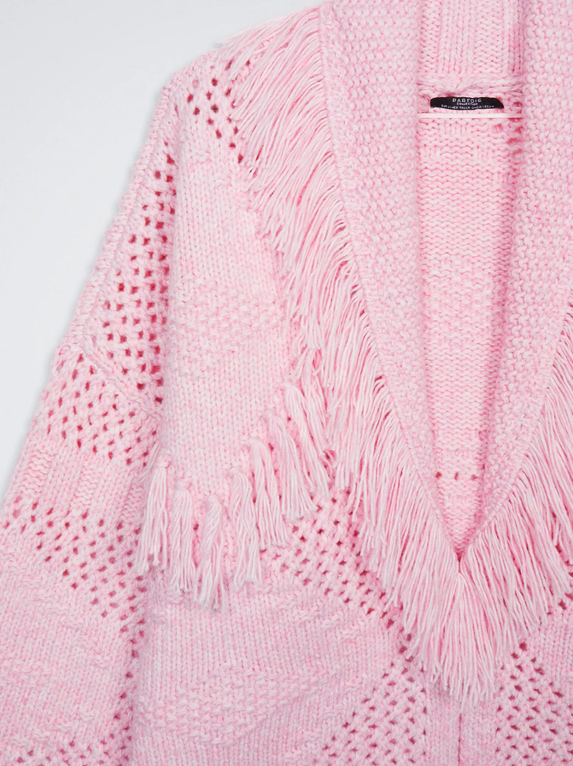 Knitted Cardigan With Fringes|Parfois Clearance