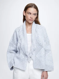 Knitted Cardigan With Fringes|Parfois Cheap