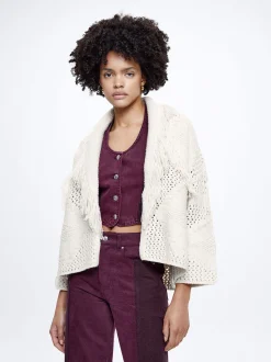 Knitted Cardigan With Fringes|Parfois New