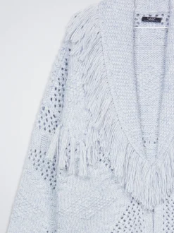 Knitted Cardigan With Fringes|Parfois Flash Sale