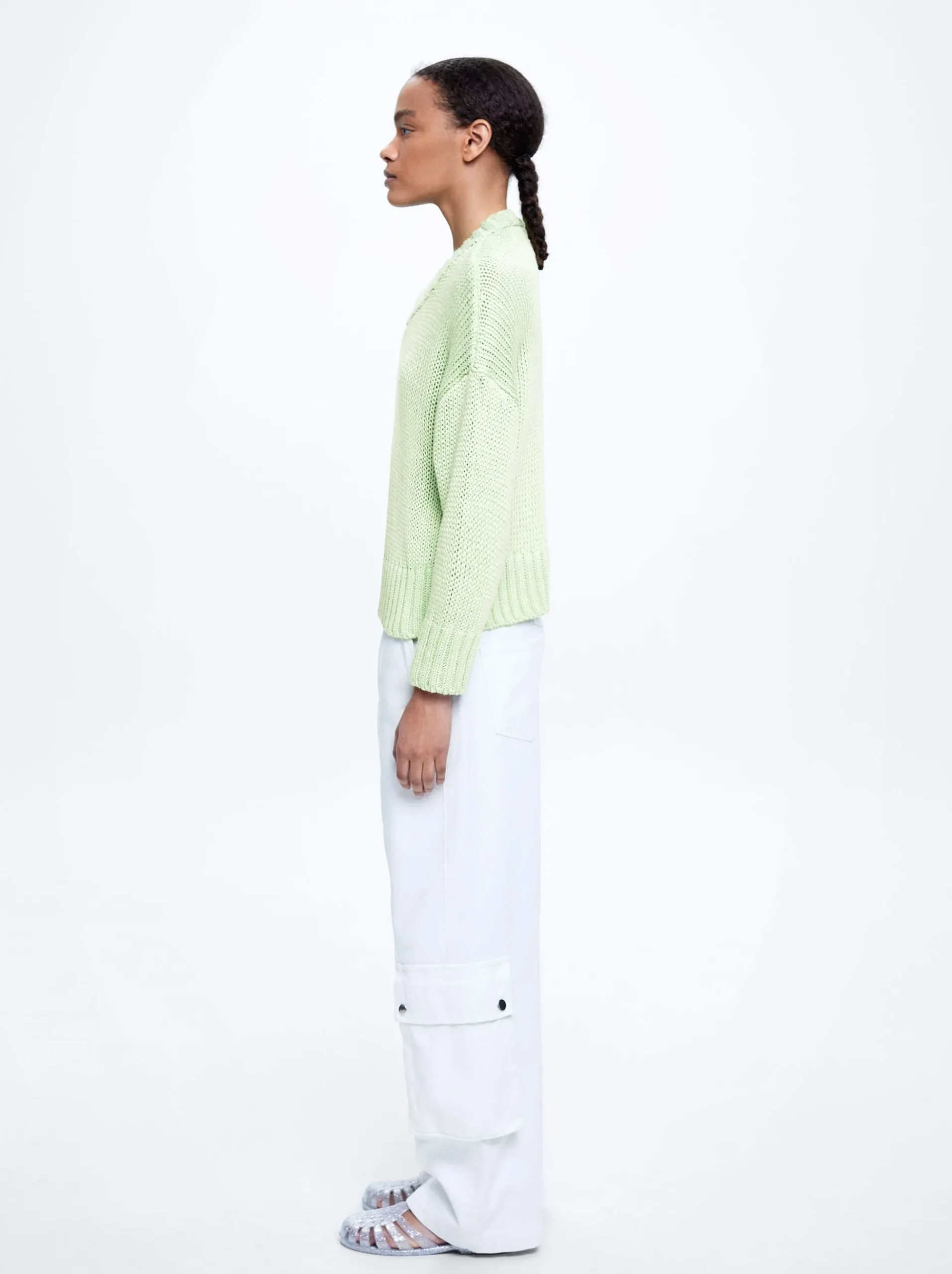 Knitted V-Neck Sweater|Parfois New