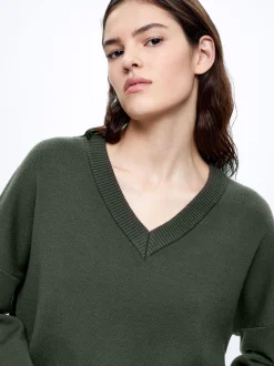 Knitted V-Neck Sweater|Parfois Sale