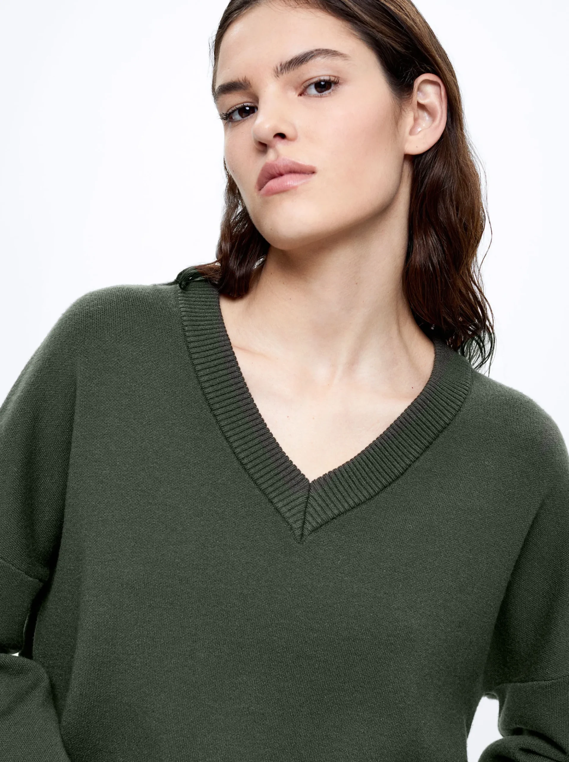 Knitted V-Neck Sweater|Parfois Sale