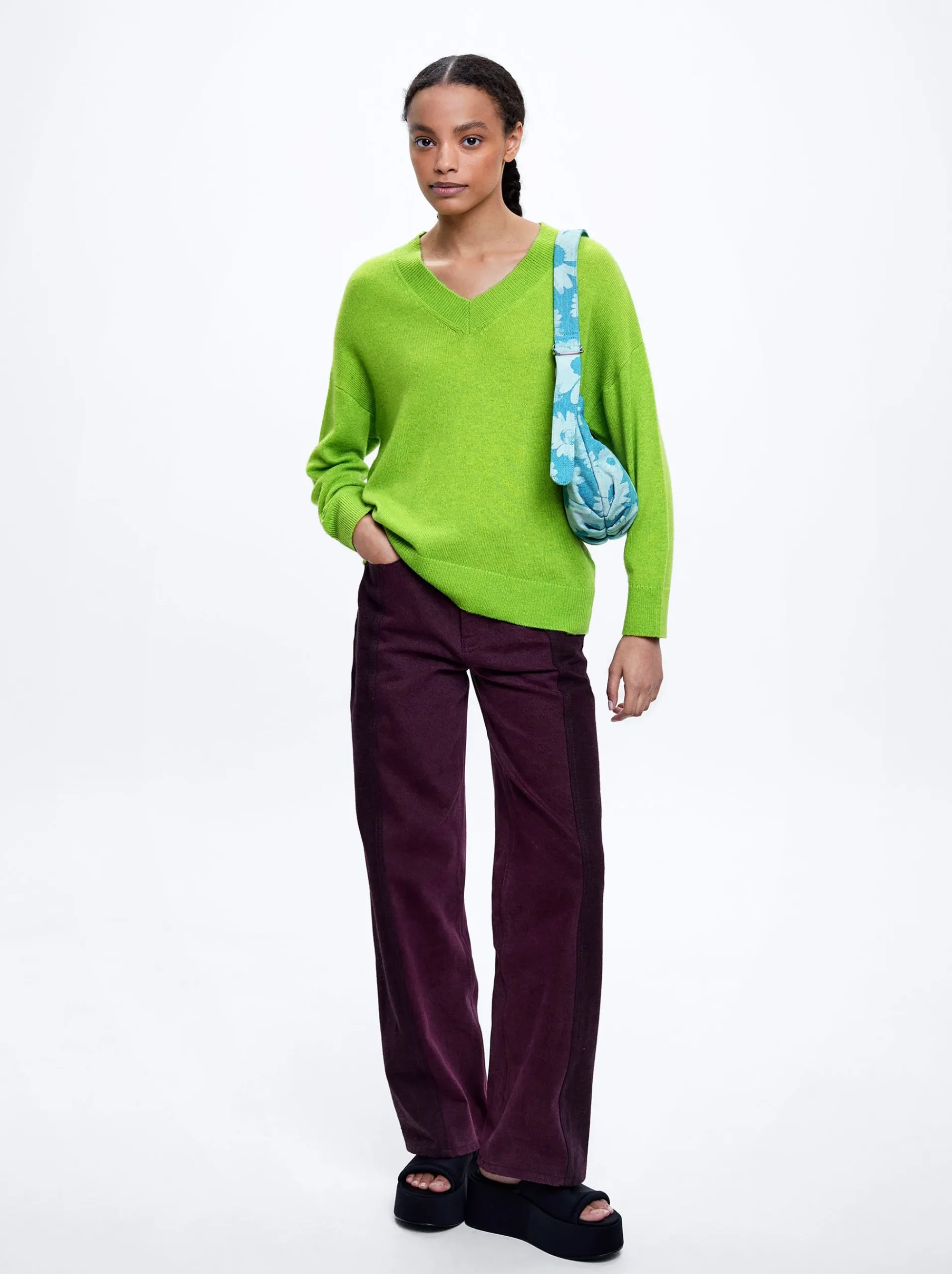 Knitted V-Neck Sweater|Parfois Best Sale