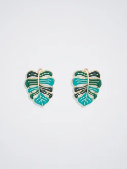 Leaf Earrings With Enamel|Parfois Store