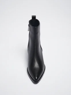 Leather Heeled Ankle Boots|Parfois Fashion