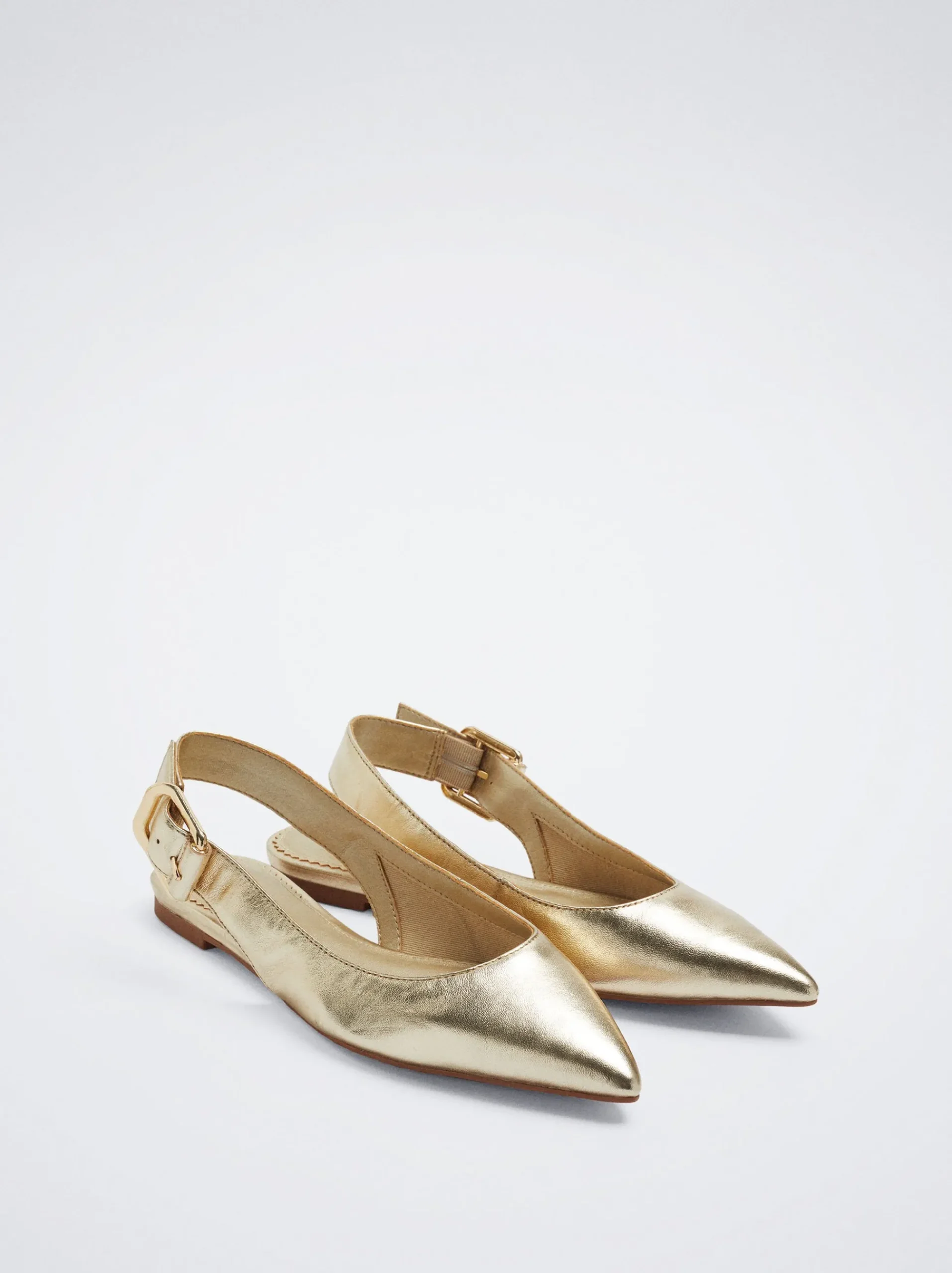 Leather Slingback Ballerinas|Parfois Flash Sale