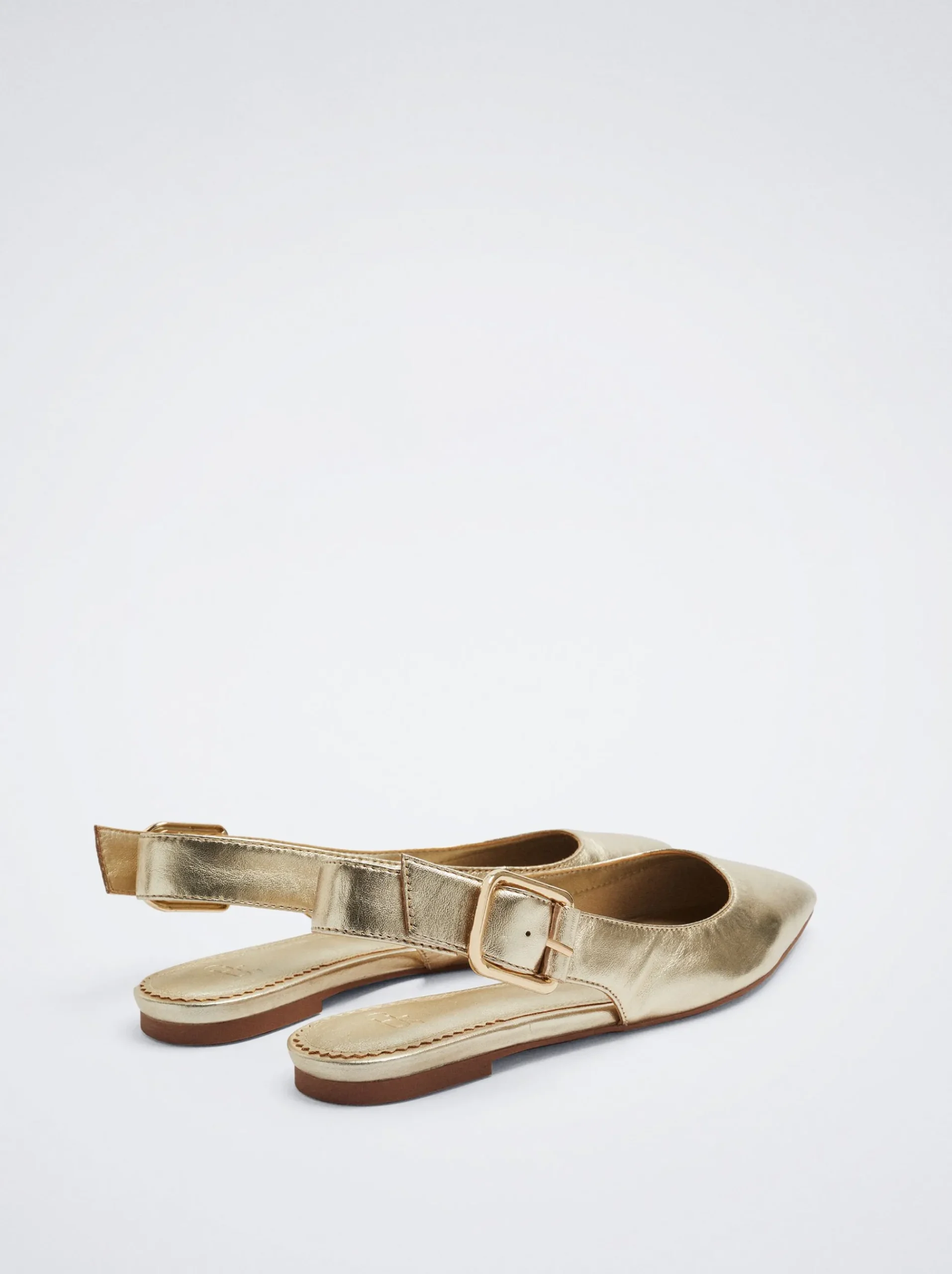 Leather Slingback Ballerinas|Parfois Flash Sale