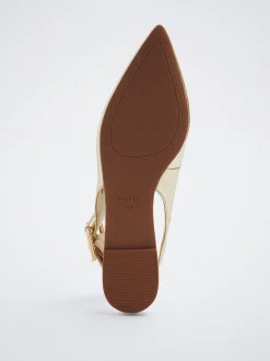 Leather Slingback Ballerinas|Parfois Flash Sale