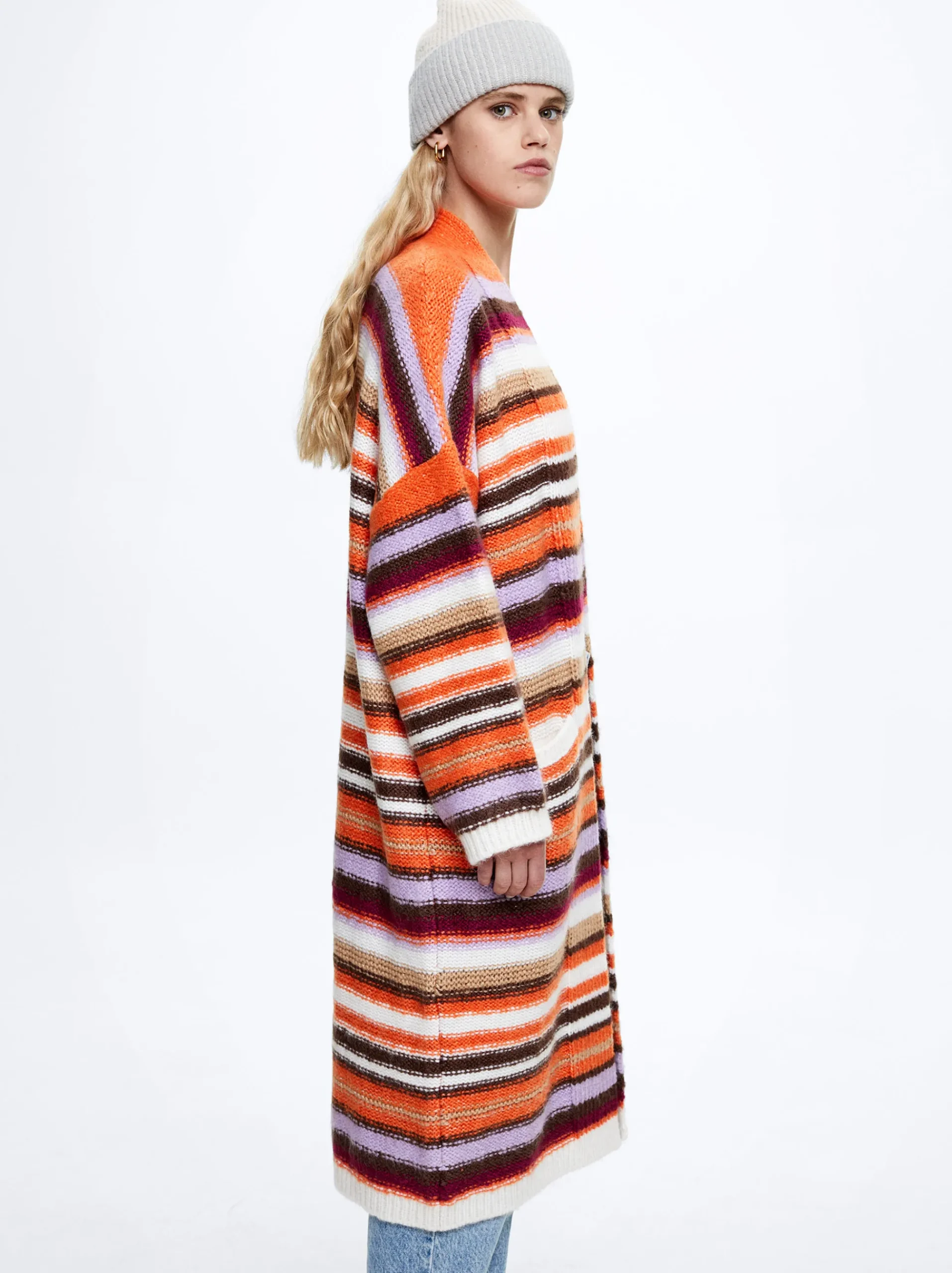 Long Knitted Cardigan With Pockets|Parfois Best Sale