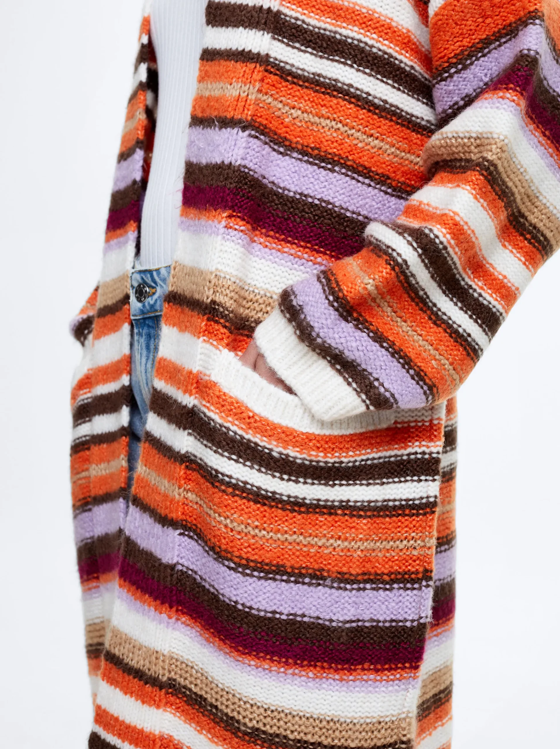 Long Knitted Cardigan With Pockets|Parfois Best Sale