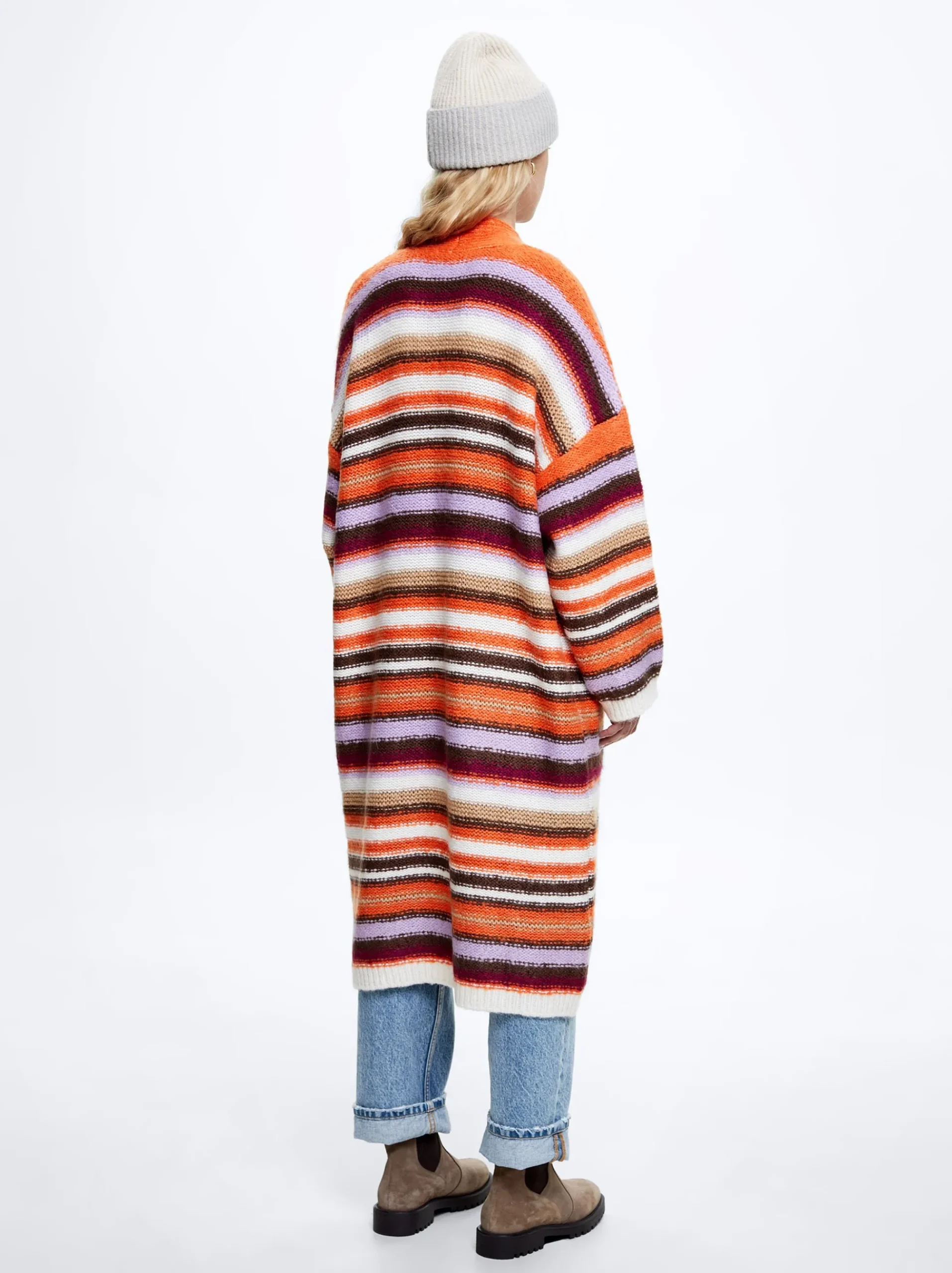 Long Knitted Cardigan With Pockets|Parfois Sale