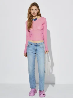 Long Sleeve Mesh Top|Parfois Clearance