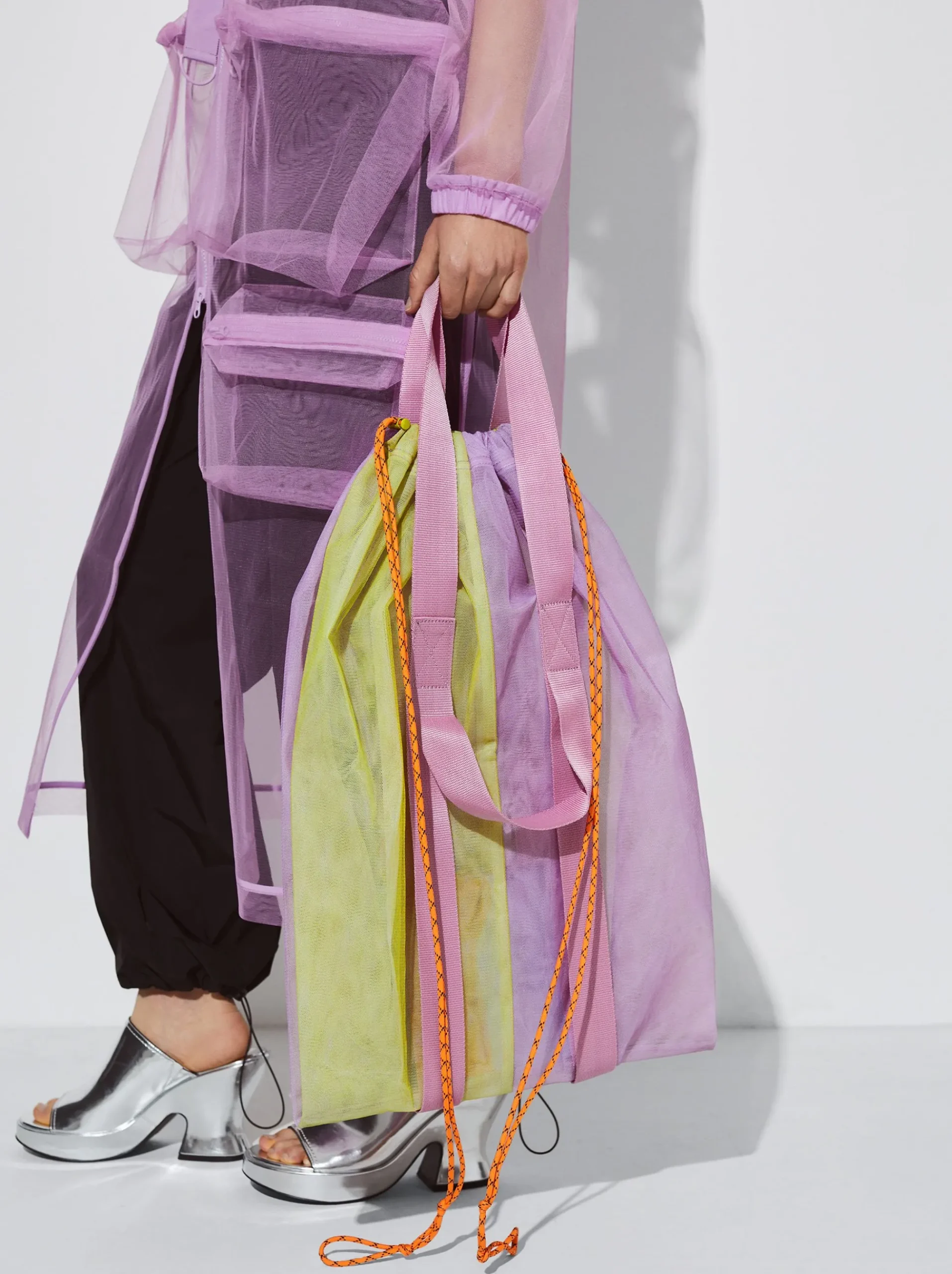 Mesh Fabric Tote Bag|Parfois Outlet