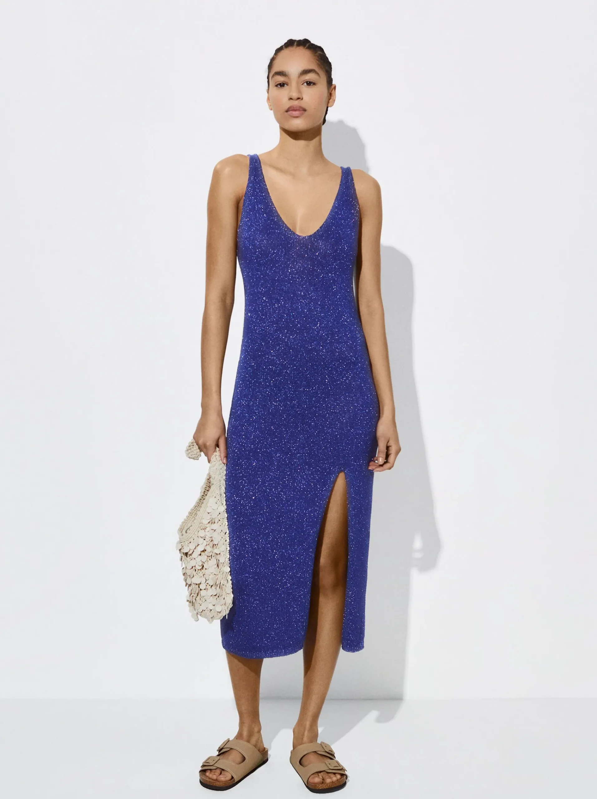 Metallic Fabric Knitted Dress|Parfois Discount