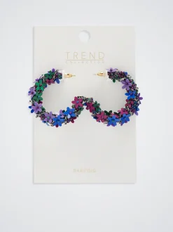 Multicolour Beaded Hoop Earrings|Parfois Best Sale