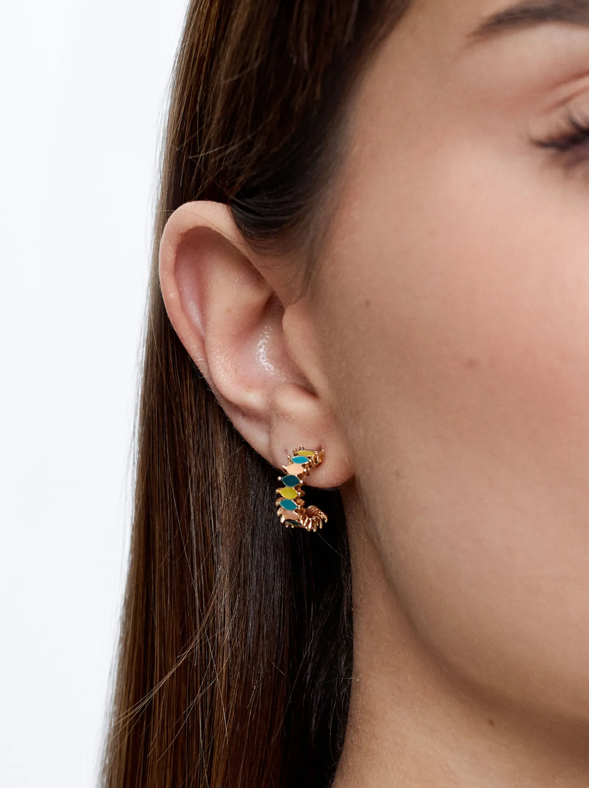 Multicoloured Enamel Hoop Earrings|Parfois Cheap
