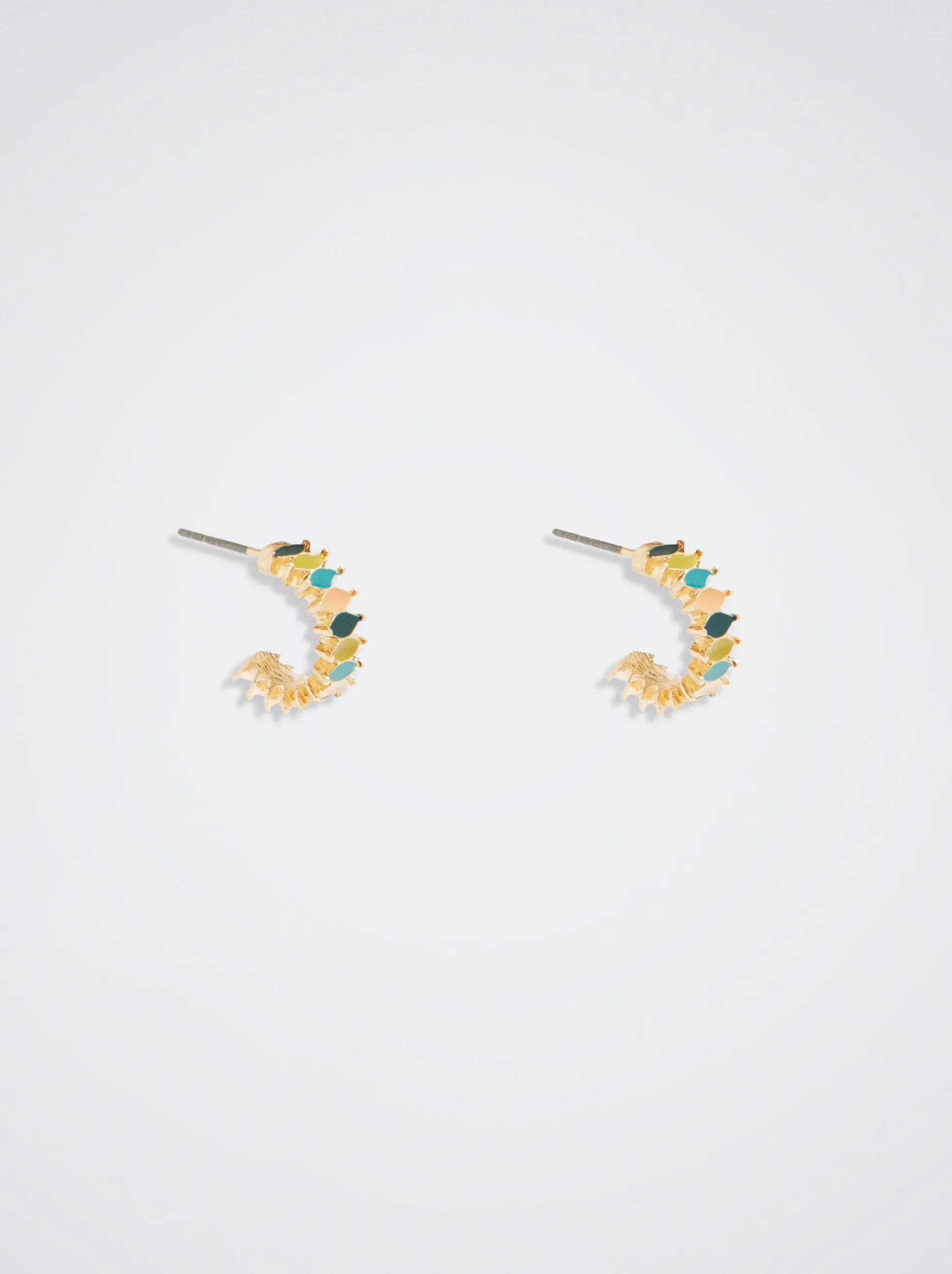 Multicoloured Enamel Hoop Earrings|Parfois Cheap