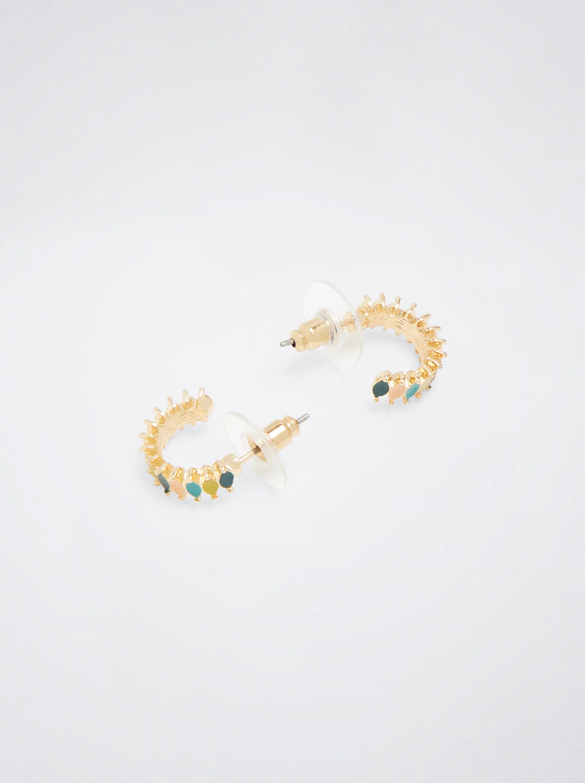 Multicoloured Enamel Hoop Earrings|Parfois Cheap