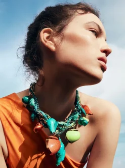 Multicoloured Necklace With Shell|Parfois Cheap