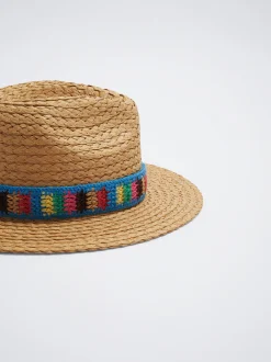 Multicoloured Straw-Effect Hat|Parfois Discount