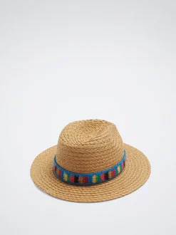 Multicoloured Straw-Effect Hat|Parfois Discount