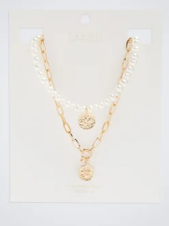 Necklace Set With Freshwater Pearl|Parfois Fashion
