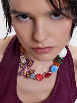Necklace With Flower And Stone|Parfois Cheap