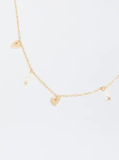 Necklace With Pearl And Hearts|Parfois New