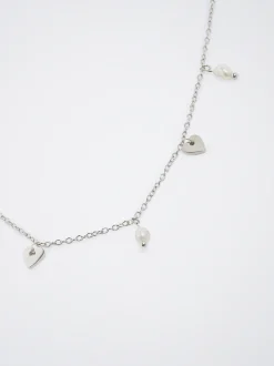 Necklace With Pearl And Hearts|Parfois Clearance