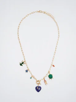 Necklace With Stone And Charms|Parfois Best Sale