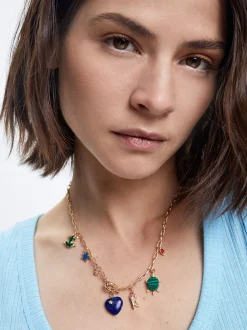 Necklace With Stone And Charms|Parfois Best Sale