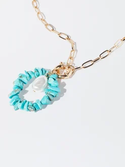 Necklace With Stone And Pearl|Parfois Flash Sale