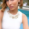 Necklace With Stones And Leaf|Parfois Outlet