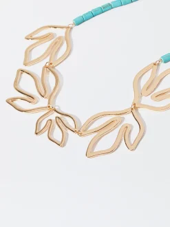 Necklace With Stones And Leaf|Parfois Outlet