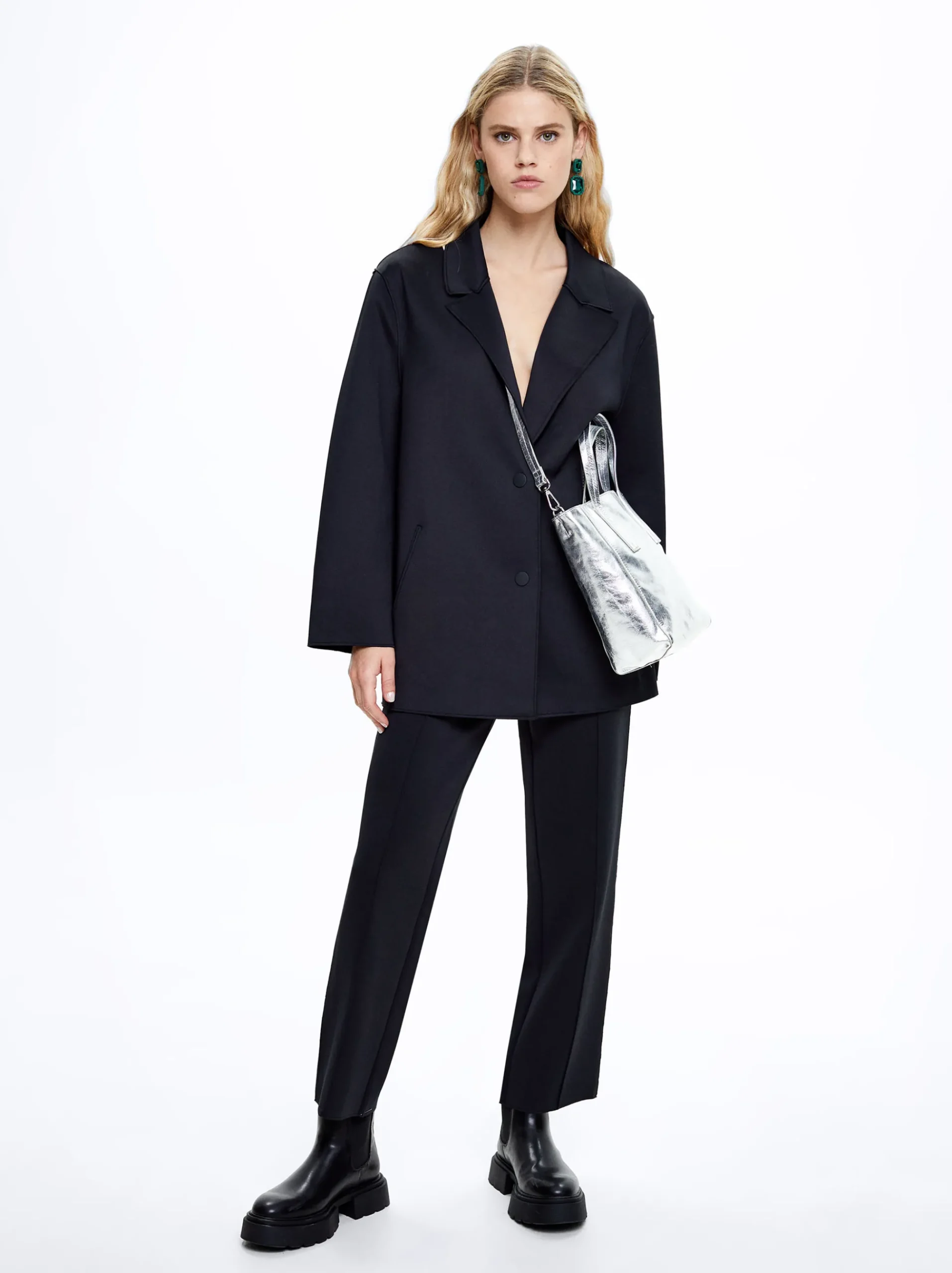 Neoprene-Effect Blazer Coat|Parfois Cheap