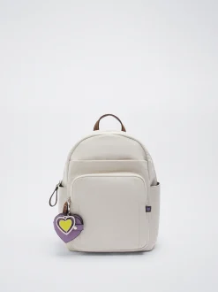 Nylon Backpack With Heart Pendant|Parfois Discount