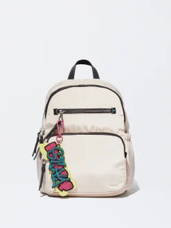 Nylon Backpack With Pendant|Parfois Online