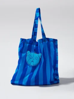Nylon Tote Bag With Stripes|Parfois Hot