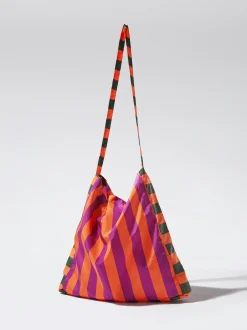 Nylon Tote Bag With Stripes|Parfois Flash Sale