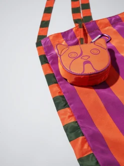Nylon Tote Bag With Stripes|Parfois Sale