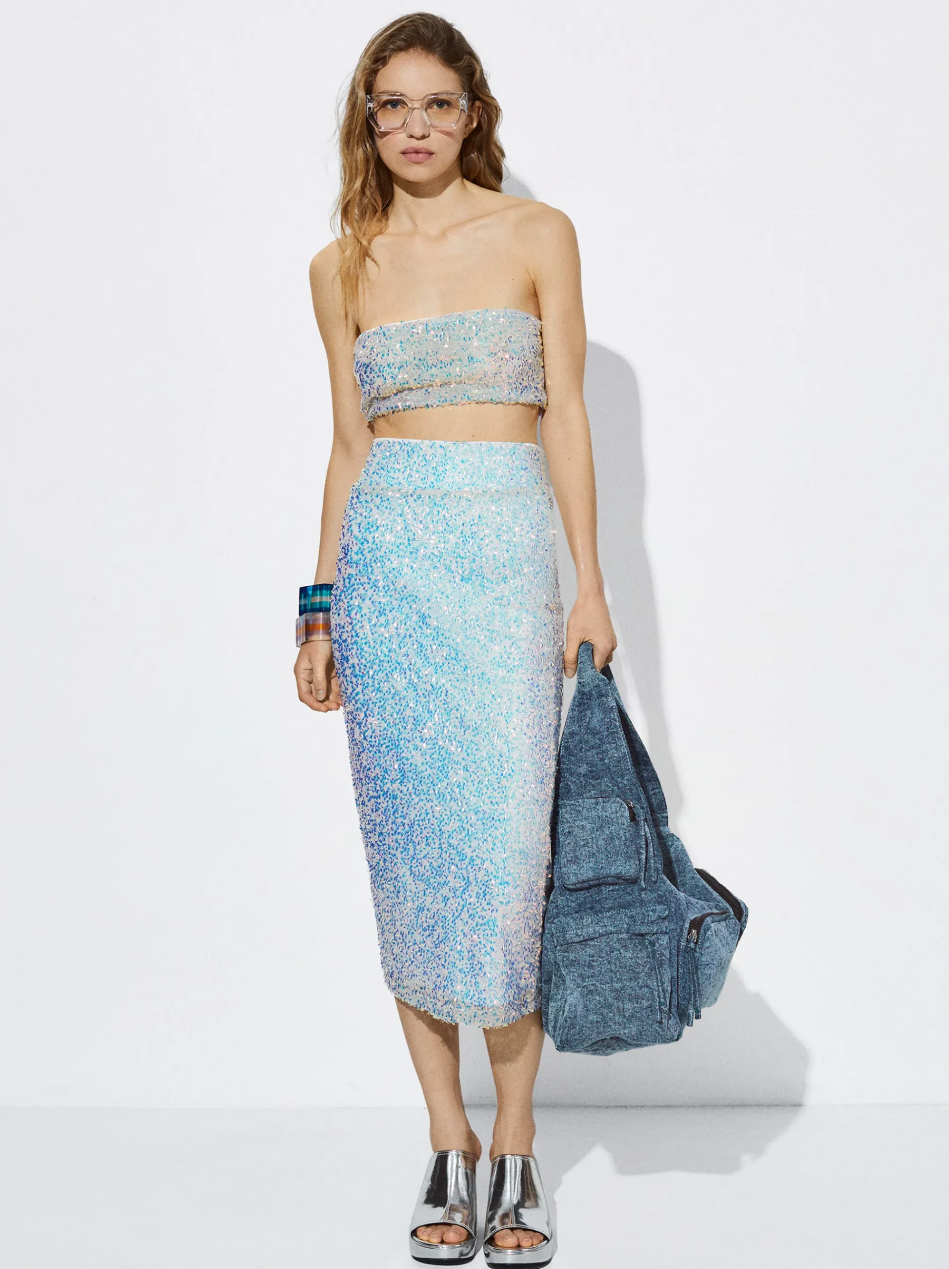 Off-The-Shoulder Sequinned Top|Parfois Store