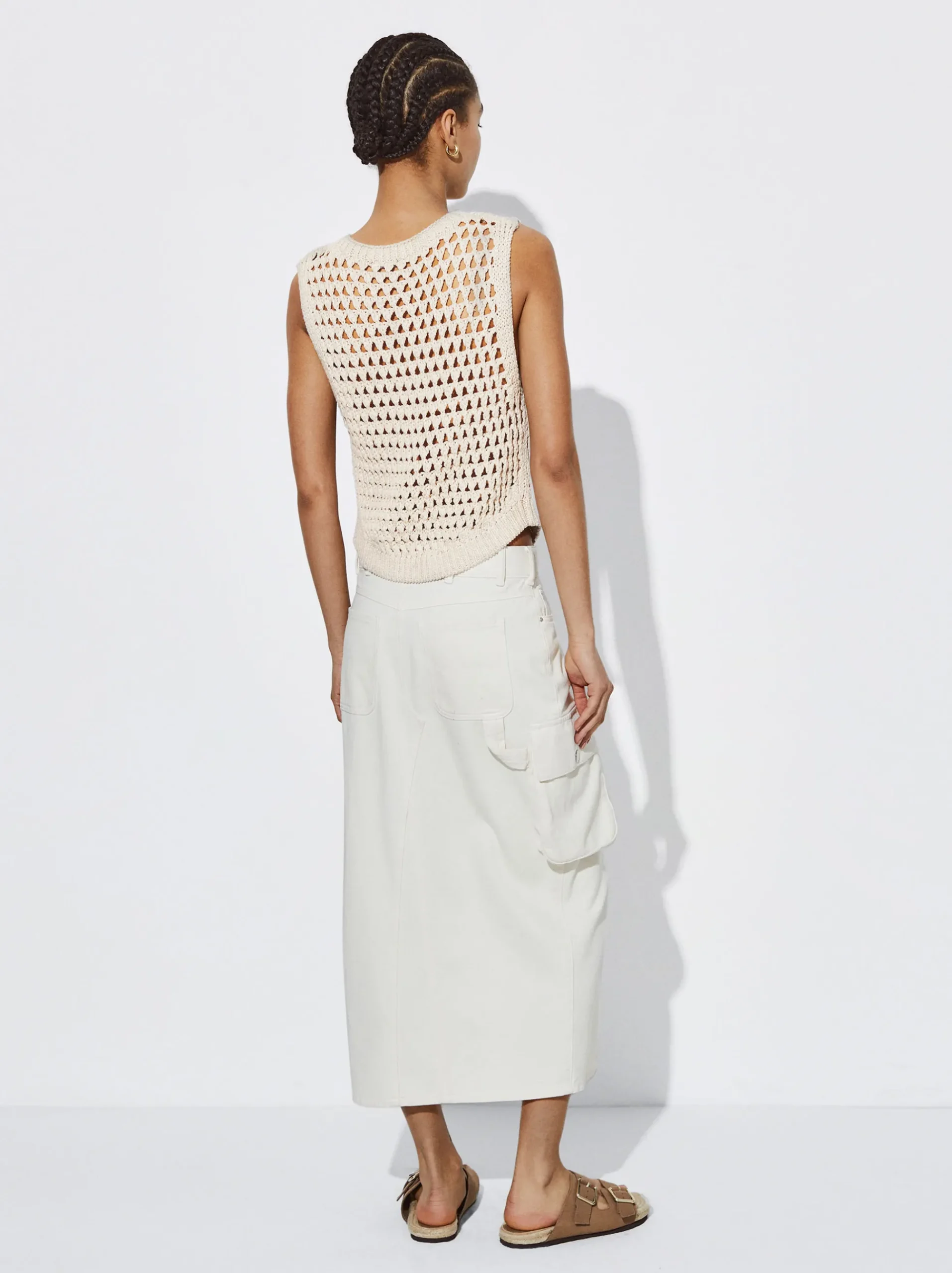 Open Knit Vest With Appliqus|Parfois Flash Sale