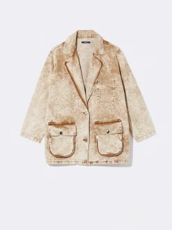 Oversize Faded Denim Blazer|Parfois Fashion