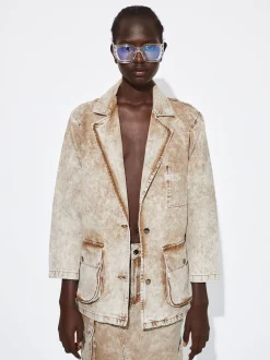 Oversize Faded Denim Blazer|Parfois Fashion